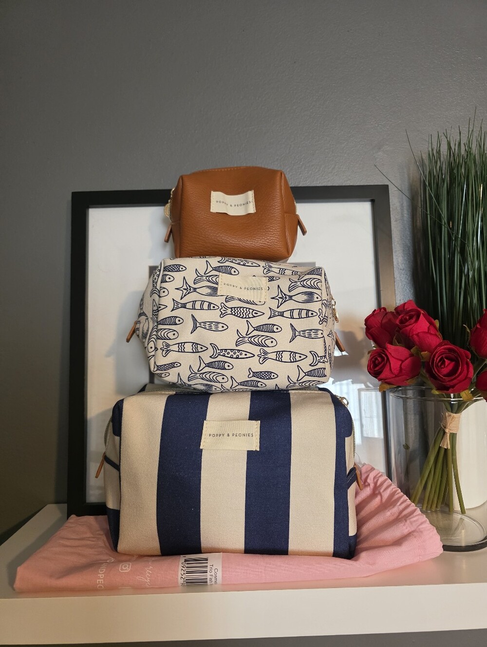 TRIO Coastal Collection: Blue Strips | Sardines | Cognac Mini